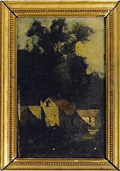 Paysage De Campagne (+ Another Similar; 2 Works) Oil Painting by Theodule Augustine Ribot