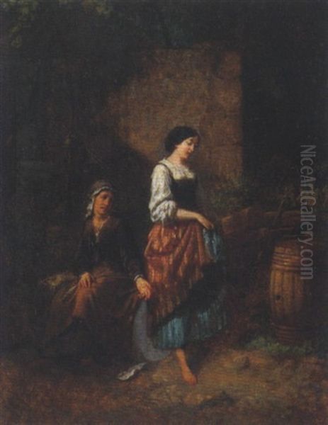 Eine Kleine Spende Oil Painting by Theodule Augustine Ribot