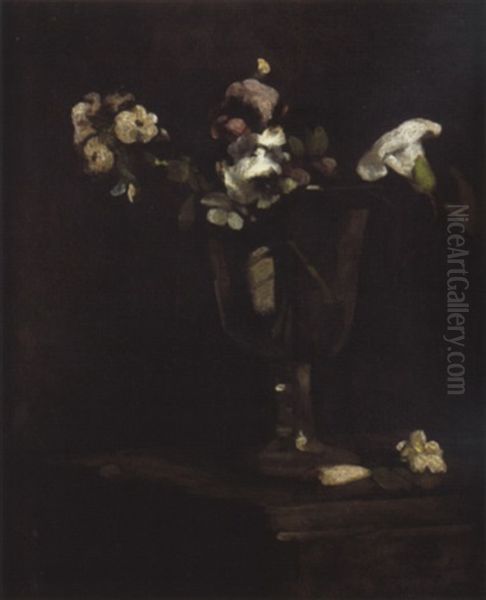 Nature Morte Aux Fleurs Oil Painting by Theodule Augustine Ribot