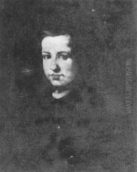 Portrait Of A Woman Oil Painting by Theodule Augustine Ribot