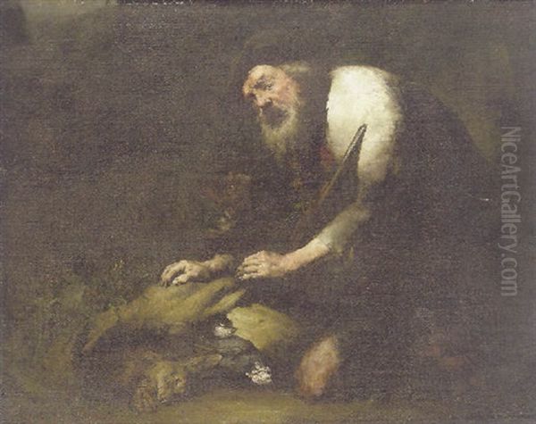 The Poacher Oil Painting by Theodule Augustine Ribot