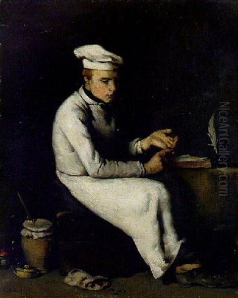 The Cook Accountant Oil Painting by Theodule Augustine Ribot