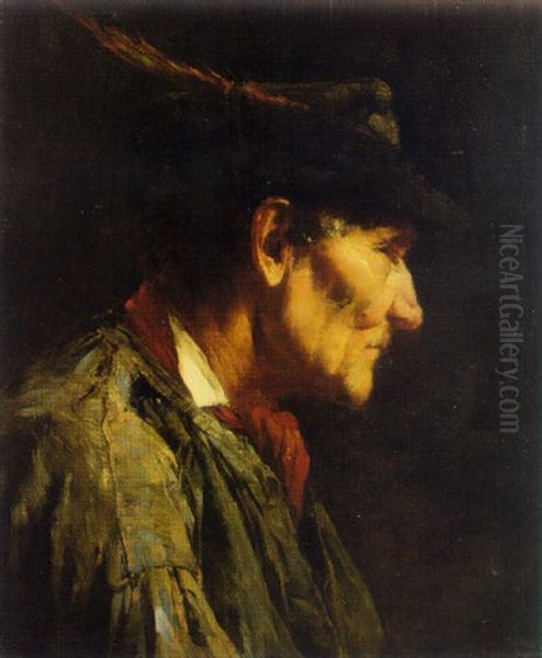 The Farmer Oil Painting by Theodule Augustine Ribot