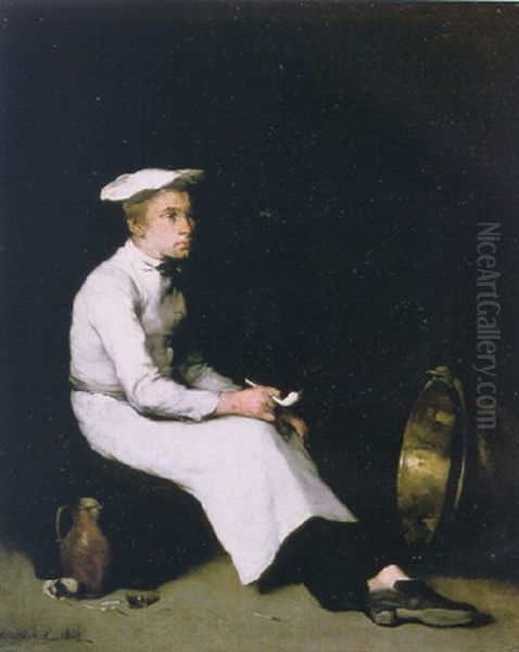 The Young Cook Oil Painting by Theodule Augustine Ribot