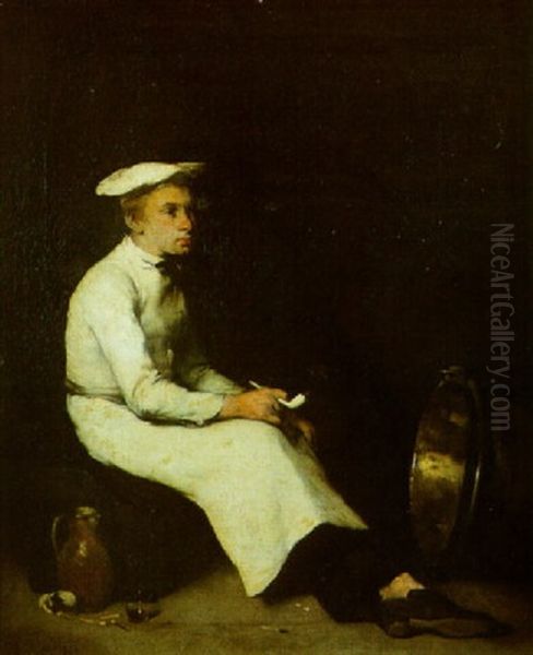 Le Petit Marmiton Oil Painting by Theodule Augustine Ribot