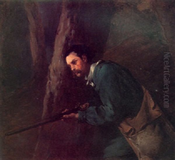 The Hunter Oil Painting by Theodule Augustine Ribot