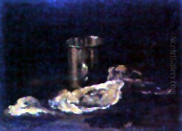 Huitres Et Timbale Oil Painting by Theodule Augustine Ribot