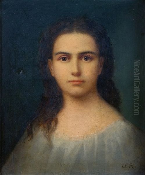 Portrait De Jeune Fille En Buste Oil Painting by Gustave Ricard