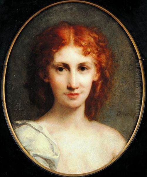 Portrait De Madame Emile Gaillard(?) Oil Painting by Gustave Ricard