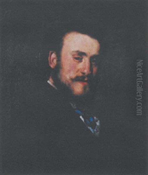 Autoportrait De L'artiste (?) Oil Painting by Gustave Ricard