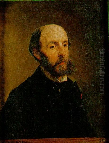 Portrait D'eugene Fromentin Oil Painting by Gustave Ricard