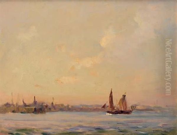 Port De Sidney Oil Painting by Georges Ricard-Cordingley