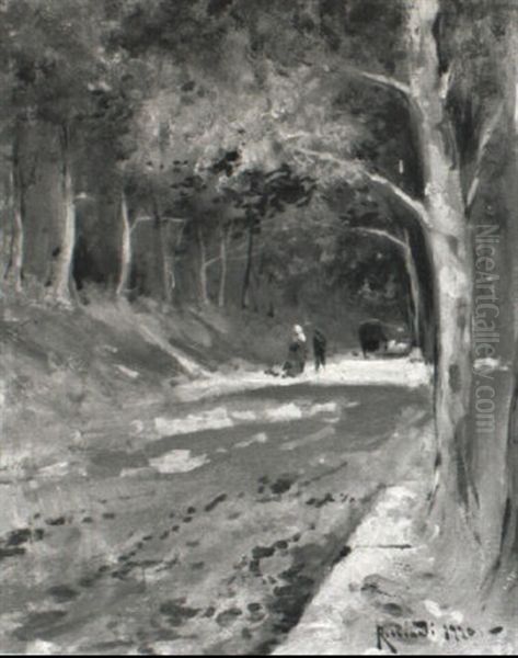 Strada Nel Bosco Oil Painting by Oscar Ricciardi