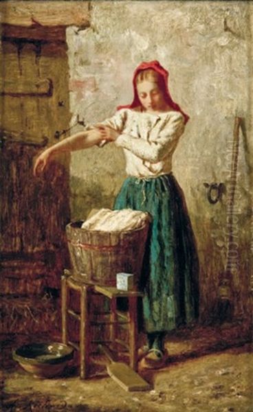 La Lavandiere Oil Painting by Antoine Richard