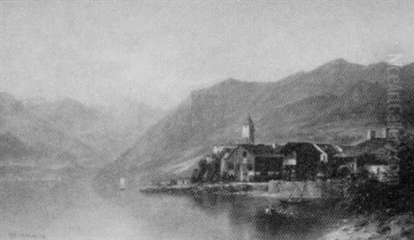 Swiss Village Oil Painting by Thomas Addison Richards