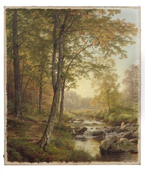 Cours D'eau Dans Un Sous-bois Oil Painting by William Trost Richards