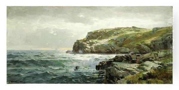 Rocky Coastline Oil Painting by William Trost Richards