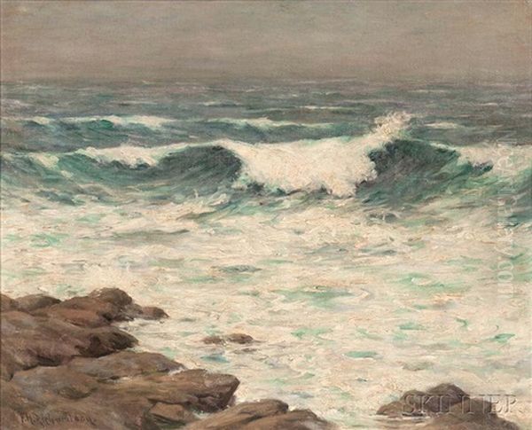 Breaking Wave, Isles Of Shoals Oil Painting by Francis Henry Richardson