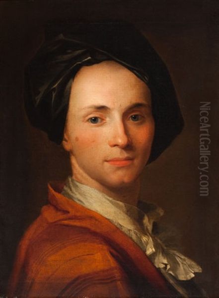 Man In Green Cap Oil Painting by Jonathan Richardson