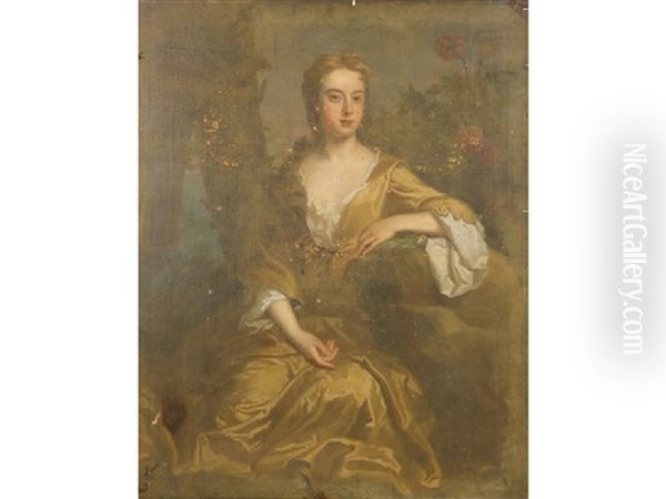 A Portrait Of A Lady, Said To Be Lady Daines Oil Painting by Jonathan Richardson