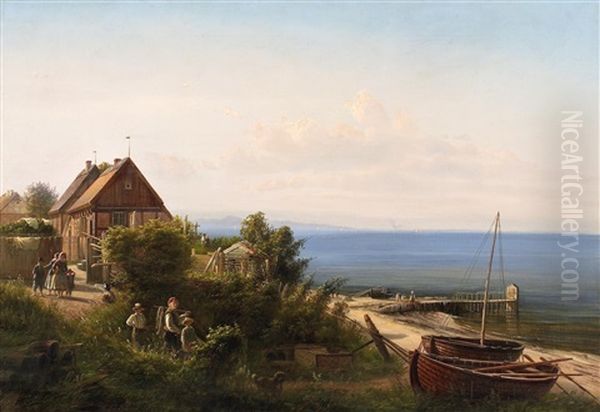 An Der Danischen Kuste Oil Painting by Ferdinand Richardt