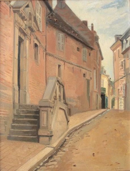 Rue De La Grande Mademoiselle A Eu (normandie) Oil Painting by Richemont, Alfred Paul Marie