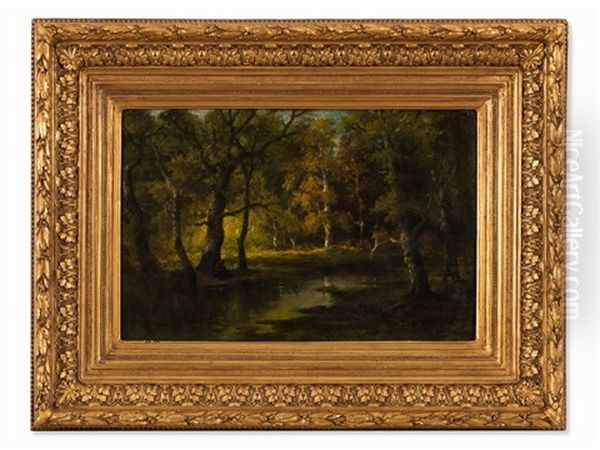 Woman Sitting By The Tree Oil Painting by Leon Richet