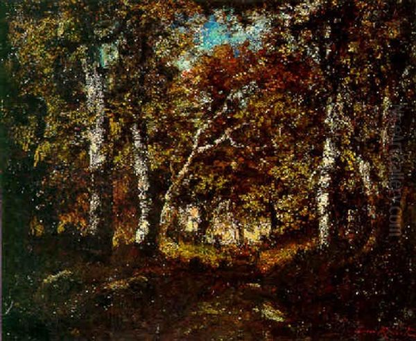 Sous-bois Oil Painting by Leon Richet