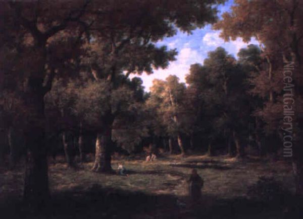 Gathering Firewood Oil Painting by Leon Richet