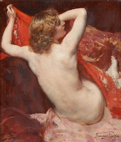 Le Divan Pourpre Oil Painting by Herman Richir