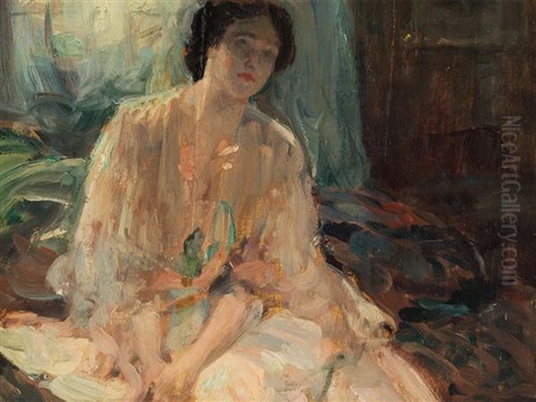 Sketch For Un Regard Dans Le Passe Oil Painting by Herman Richir