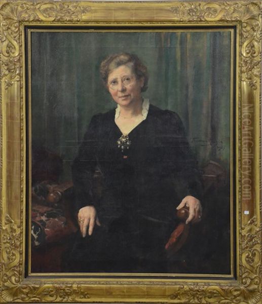Portrait De Dame Oil Painting by Herman Richir