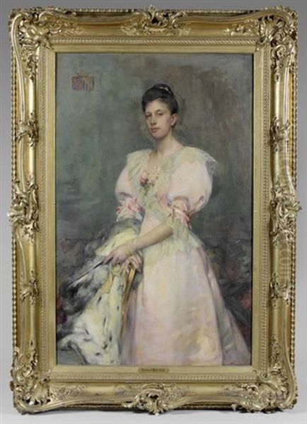 Portrait De La Comtesse Du Chastel Andelot De La Howarderie, Nee Louise De Narcillac Oil Painting by Herman Richir