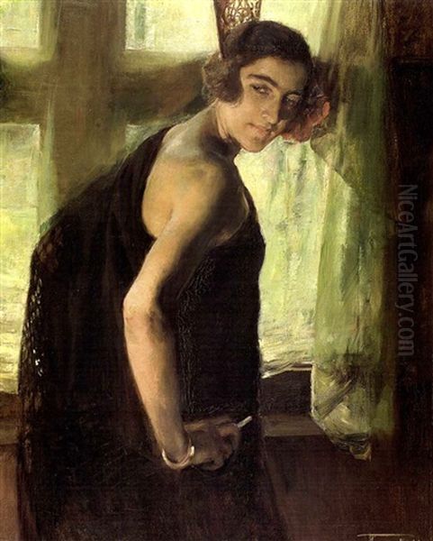 Jeune Elegante Espagnole Oil Painting by Herman Richir