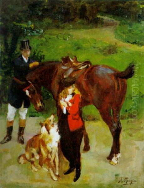 Ruiters Oil Painting by Herman Richir