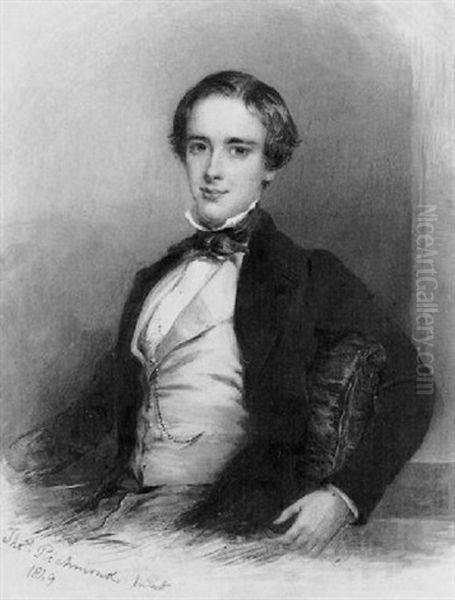 Portrait De Jeune Homme Oil Painting by Thomas Junior Richmond