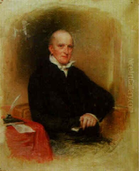 Portrait Of A Seated Lady Oil Painting by Thomas Junior Richmond