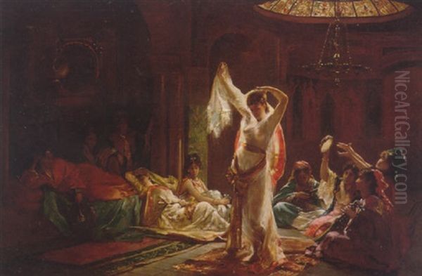 The Harem Dancer Oil Painting by Edouard Frederic Wilhelm Richter