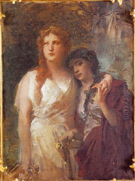 Dur Und Moll Oil Painting by Gustav Richter