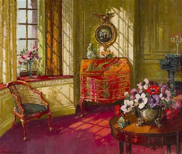 Interior Oil Painting by Herbert Davis Richter