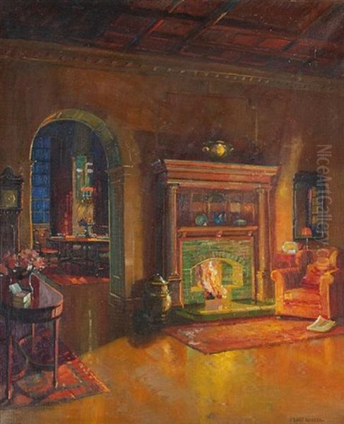 Room Interior Oil Painting by Herbert Davis Richter