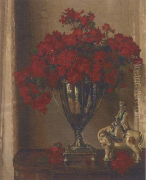 Geraniums Oil Painting by Herbert Davis Richter