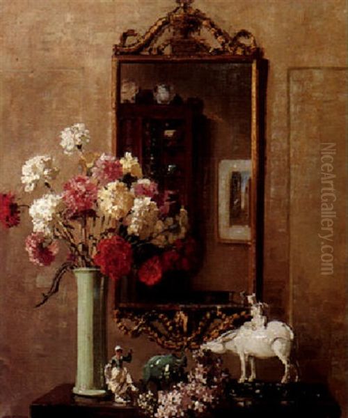Carnations Oil Painting by Herbert Davis Richter
