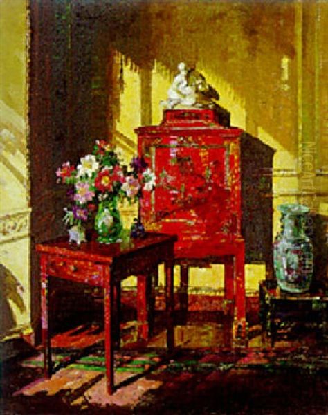 The Chinese Cabinet Oil Painting by Herbert Davis Richter