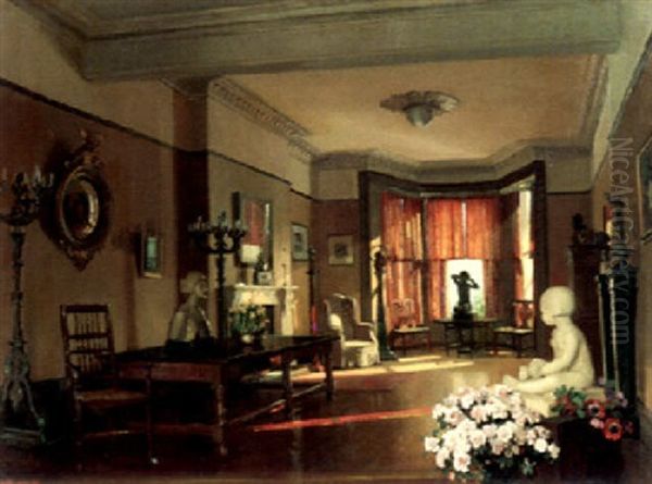 A Sculptor's Home Oil Painting by Herbert Davis Richter