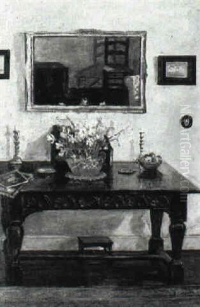 Table In The Hall Oil Painting by Herbert Davis Richter