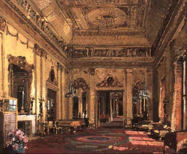 Sunlit Glow, Buckingham Palace Oil Painting by Herbert Davis Richter