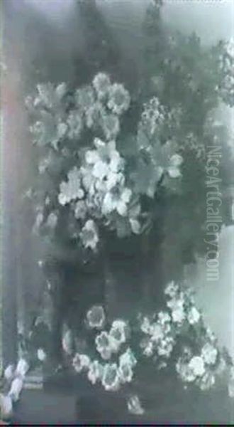 Still Life With Lilies Oil Painting by Herbert Davis Richter