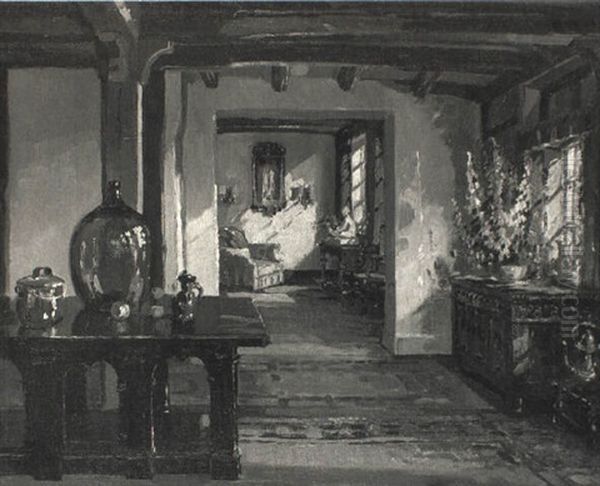 Tudor And Georgian Oil Painting by Herbert Davis Richter