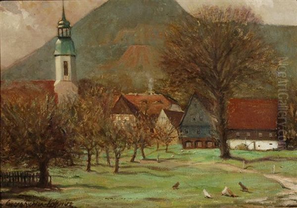 Waltersdorf An Der Lausche Oil Painting by Georg Richter-Loessnitz